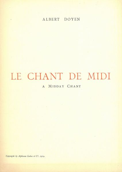 Chant De Midi : A Midday Chant : For Double Chorus and Keyboard.