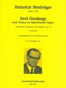 Drei Gesänge Nach Texten von Rabindrath Tagore, Op. 8 : Für Sopran, Klarinette und Klavier.