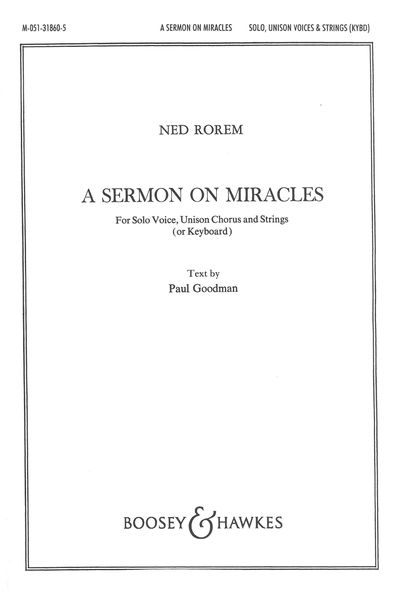 Sermon On Miracles : For Solo Voice, Unison Chorus and Strings (Or Piano).