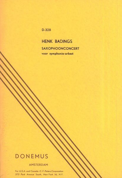 Saxophoonconcert : Voor Symphonie-Orkest.