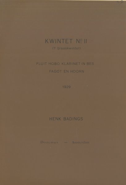 Kwintet No. 2 : For Woodwind Quintet.