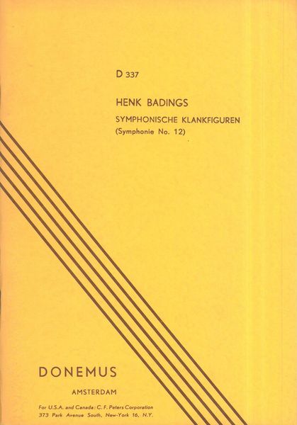 Symphonische Klankfiguren (Symphonie No. 12) : For Orchestra.