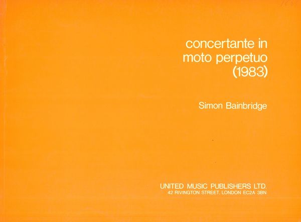 Concertante In Moto Perpetuo (1983) : For Chamber Ensemble.