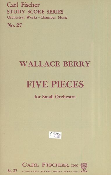 Five Pieces : For Small Orchestra.