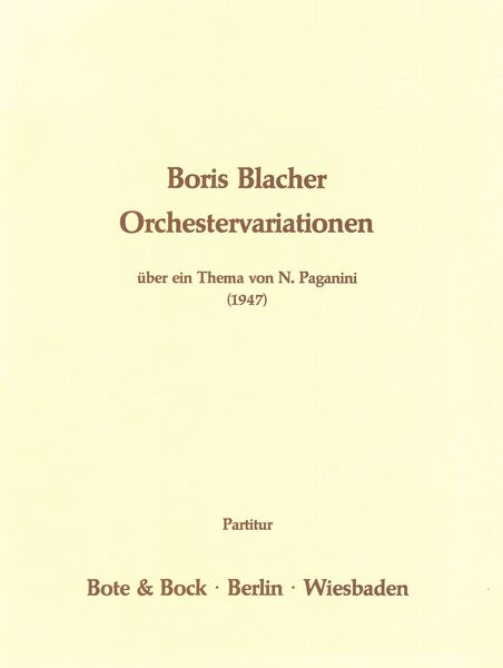Orchestervariationen Über Ein Thema von Paganini (1947).