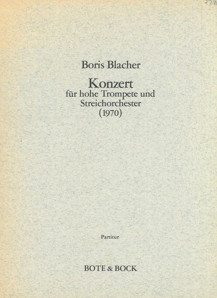 Konzert : Für Hohe Trompete und Streichorchester (1970).