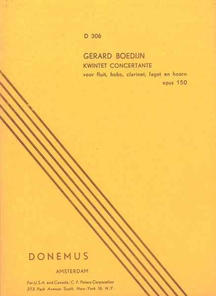 Kwintet Concertante, Op. 150 : Voor Fluit, Hobo, Clarinet, Fagot En Hoorn.