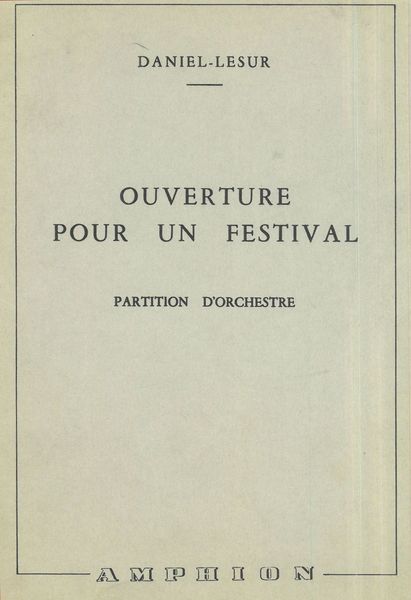 Overture For A Festival : For Orchestra.