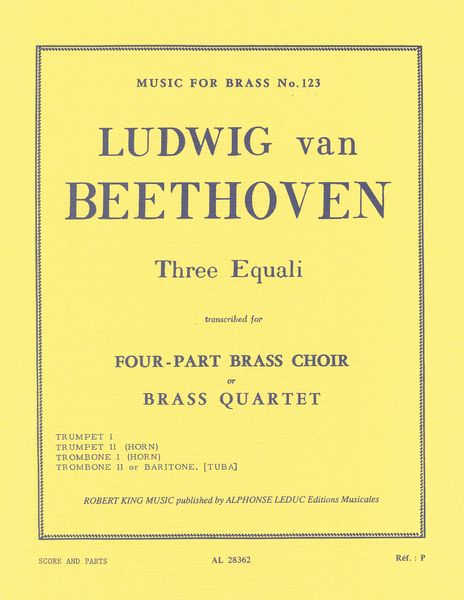 Three Equali : transcribed For Brass Quartet.