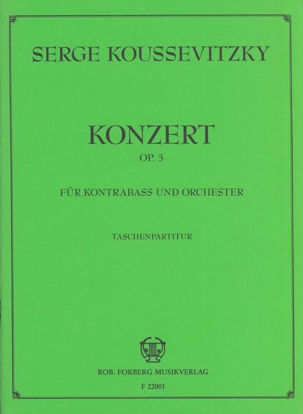 Konzert, Op. 3 : Für Kontrabass und Orchester.