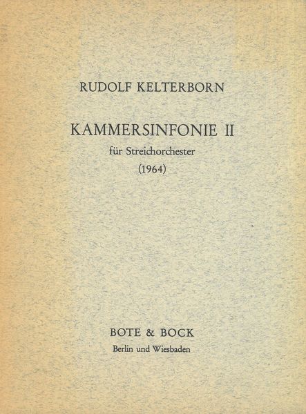 Kammersinfonie II (1964) : Fü Streichorchester.