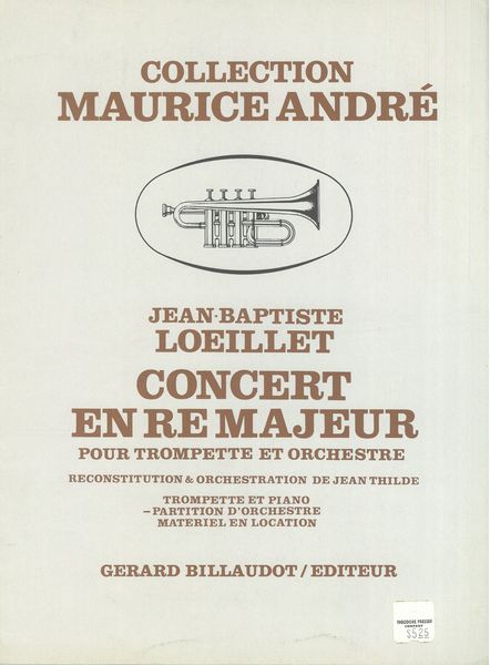 Concert En Re Majeur : Pour Trompette Et Orchestre.