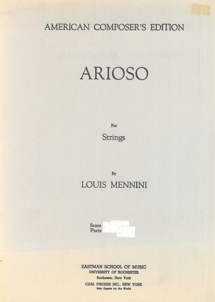 Arioso : For Strings.