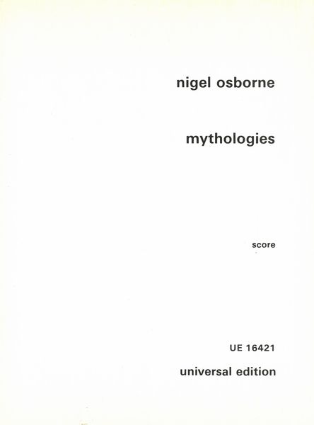 Mythologies : For Flute, Clarinet, Trumpet, Harp, Violin and Cello.