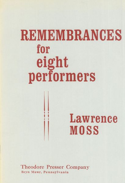 Remembrances : For Eight Performers.