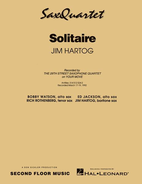 Solitaire : For Saxophone Quartet.