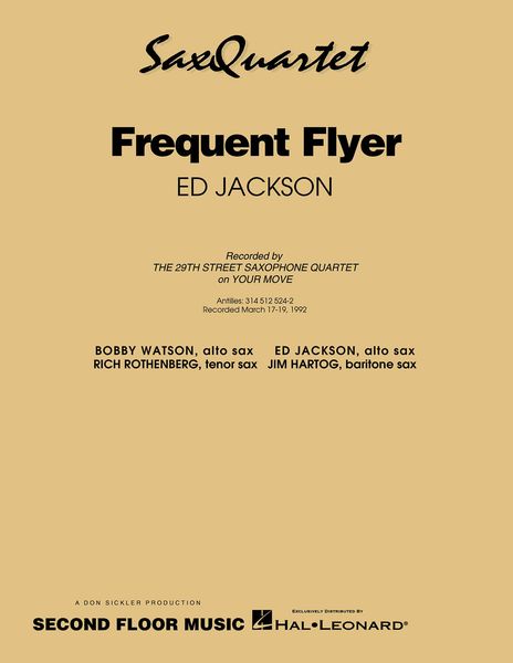 Frequent Flyer : For Saxophone Quartet.