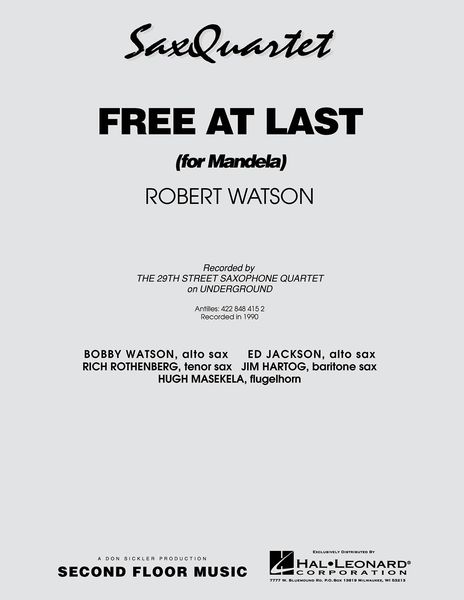 Free At Last : For Saxophone Quartet.