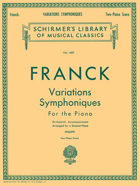 Variations Symphoniques : Reduction For Two Pianos (Philipp).