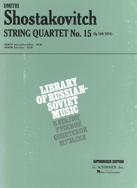 String Quartet No. 15, Op. 144 (1974).