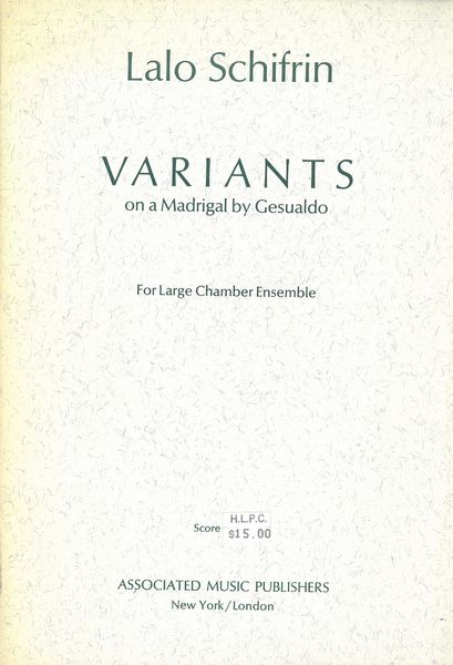 Variants On A Madrigal by Gesualdo : For Large Chamber Ensemble.