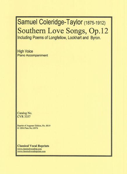 Southern Love Songs, Op. 12 : For High Voice and Piano.