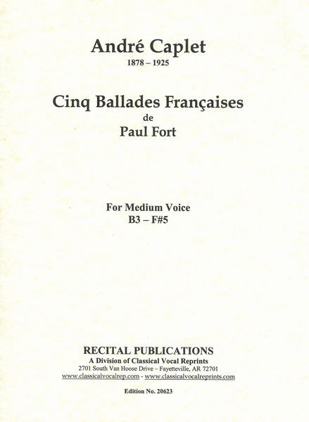 Cinq Ballades Francaises : For Medium Voice and Piano.