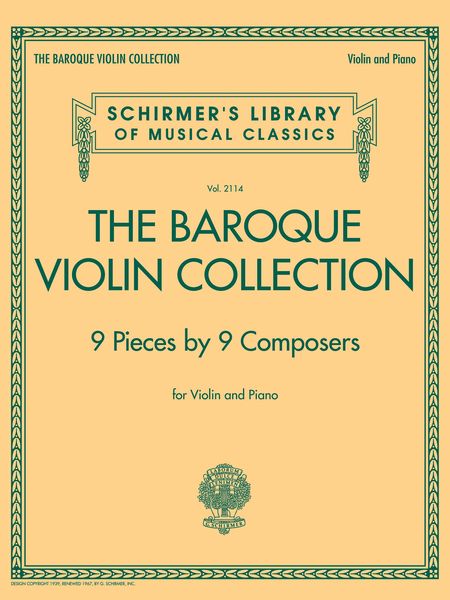 Baroque Violin Collection - 9 Pieces by 9 Composers : For Violin and Piano.