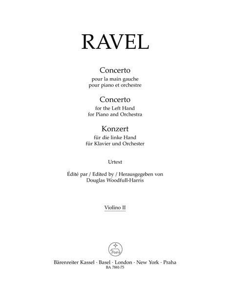 Concerto Pour la Main Gauche : Pour Piano Et Orchestre.
