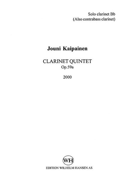 Clarinet Quintet, Op. 59a (2000).