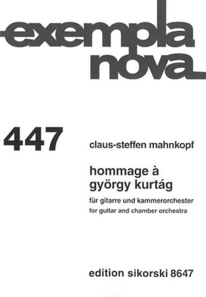 Hommage A Gyorgy Kurtag : Für Gitarre und Kammerorchester (2000/01).