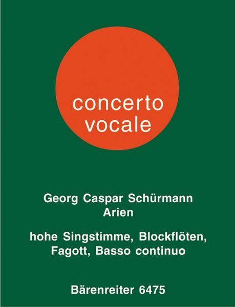 Arien : For High Voice, Recorder, Bassoon and Basso Continuo / Ed. by Nikolas Delius.