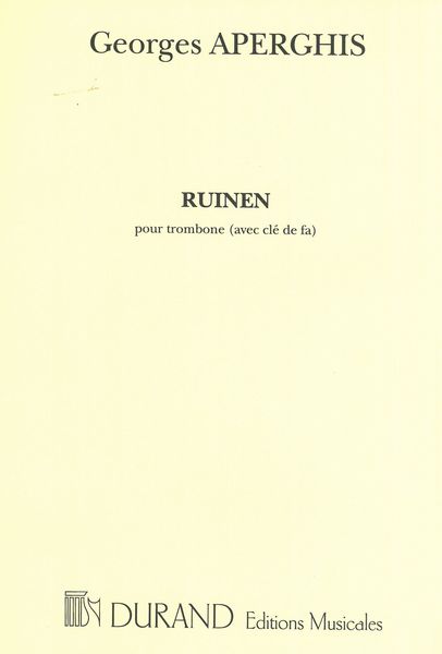 Ruinen : Pour Trombone (Avec Clé De Fa).