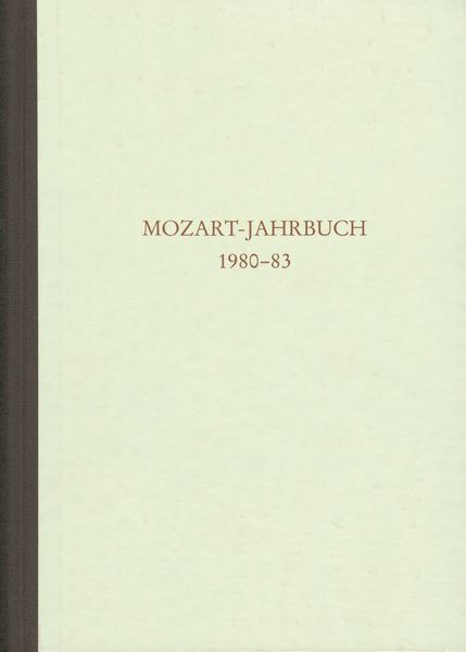 Mozart-Jahrbuch 1980/83.