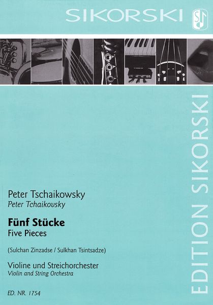 Fünf Stücke = Five Pieces : For Violin and String Orchestra / arranged by Sulkhan Tsintsadze.