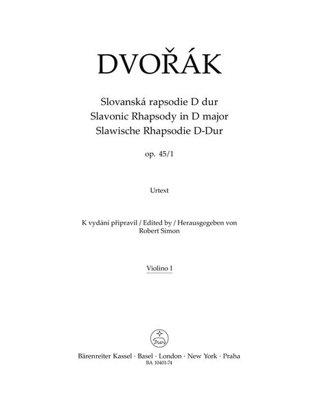 Slavonic Rhapsody, Op. 45/1.