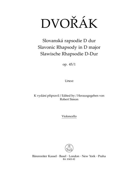 Slavonic Rhapsody, Op. 45/1.
