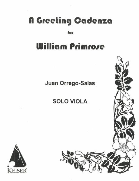 A Greeting Cadenza For William Primrose : For Solo Viola.