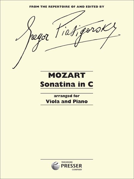 Sonatina In C Major : For Viola & Piano / transcribed by Gregor Piatigorsky.