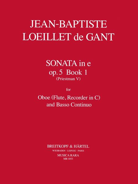 Sonata In E Minor, Op. 5, No. 1 : For Oboe and Continuo.