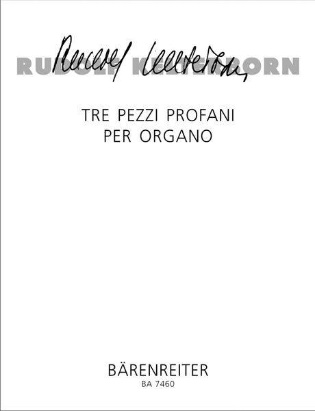 Tre Pezzi Profani Per Organo (Capriccio, Invenzione A Una Voce, Fantasia) (1994/95).