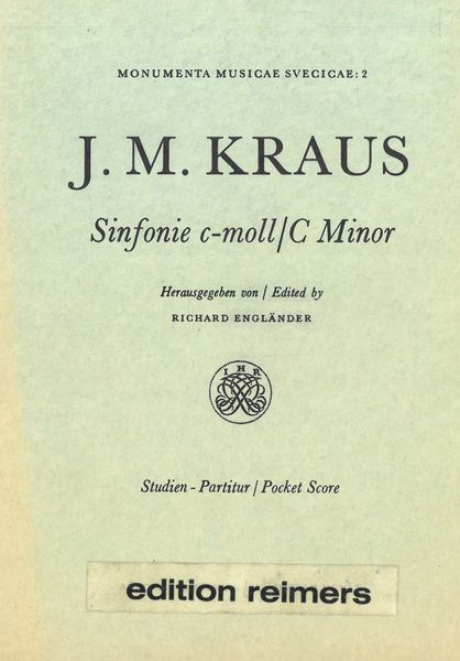 Sinfonie C-Moll (1783) / edited by Richard Engländer.