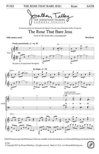 The Rose That Bear Jesu : For SATB Divisi and Piano.