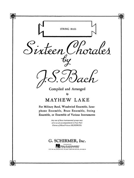 16 Chorales : For Concert Band / arranged by Matthew Lake.