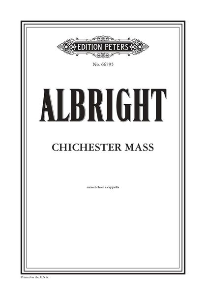 Chichester Mass : For SATB A Cappella.