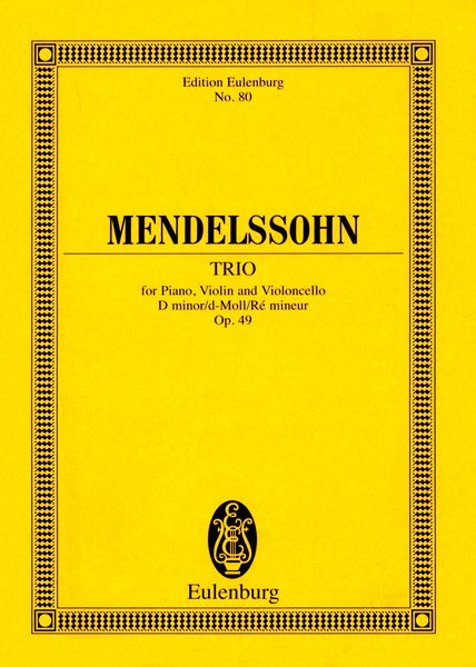 Trio No. 1 In D Minor, Op. 49 : For Piano, Violin and Cello.