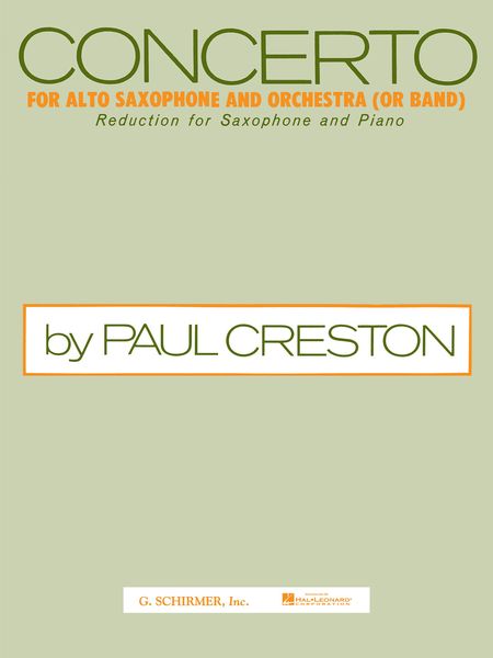 Concerto : For Alto Saxophone And Piano.