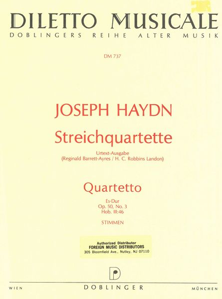 Streichquartett In Es-Dur Hob. III:46 Op. 50/3.