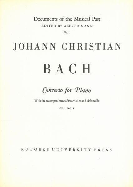 Concerto For Piano, Op. 1 No. 4 : With The Accompaniment of Two Violins & Violoncello.