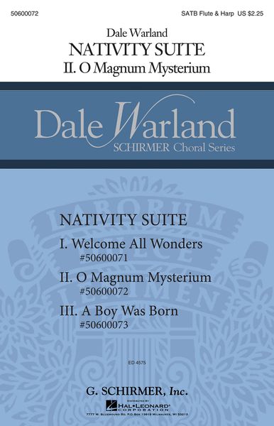 O Magnum Mysterium, Nativity Suite No. 2 : For SATB With Flute and Harp.